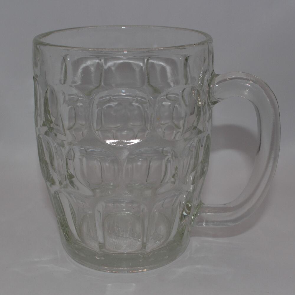 Winston Cigarettes Clear Dimpled Thumbprint 16oz. Glass Beer Drink Mug Tankard